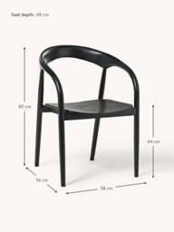 Ash Wood Dining Chair Camille with Armrests - thumbnail 8