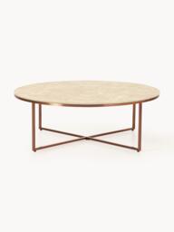 Round XL Coffee Table Antigua with Marble Effect Glass Top - thumbnail 2