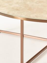 Round XL Coffee Table Antigua with Marble Effect Glass Top - thumbnail 4