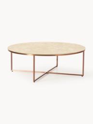 Round XL Coffee Table Antigua with Marble Effect Glass Top - thumbnail 1