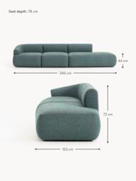 Modular Bouclé Chaise Sofia (2-seater) - thumbnail 8