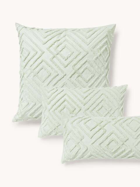 Cotton Percale Pillowcase Phil with Tufted Design