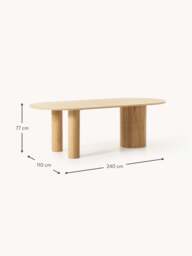Oval Oak Wood Dining Table Dunia, in various sizes - thumbnail 9