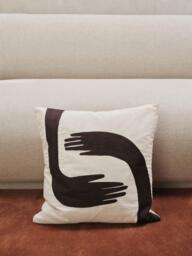 Hand-stitched Cotton Cushion Pose - thumbnail 2