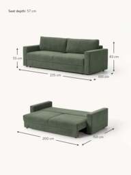 Velvet Sofa Bed Tasha (3-seater) - thumbnail 8