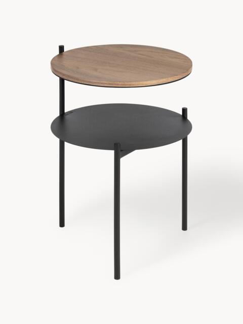 Round Metal Side Table Tu with Wooden Top - image 1