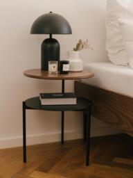 Round Metal Side Table Tu with Wooden Top - thumbnail 2