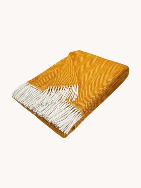 Wool Throw Tyrol with Herringbone Pattern and Fringes - image 1