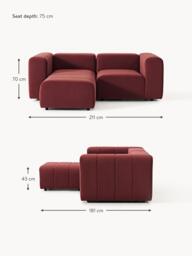 Modular Velvet Sofa Lena (2-seater) with Ottoman (left/right) - thumbnail 5