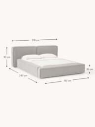 Upholstered Bouclé Bed Lennon with Storage Space - thumbnail 7