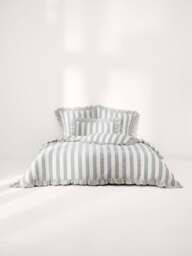 Ruffled Linen-Cotton Duvet Cover Posie - thumbnail 2