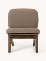 Ash Wood Lounge Chair Shenay with Bouclé Upholstery - thumbnail 2