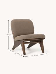 Ash Wood Lounge Chair Shenay with Bouclé Upholstery - thumbnail 8