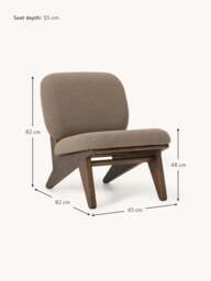 Ash Wood Lounge Chair Shenay with Bouclé Upholstery - thumbnail 9