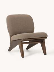 Ash Wood Lounge Chair Shenay with Bouclé Upholstery