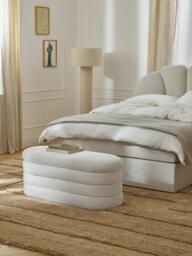 Bouclé Upholstered Bench Alto with Storage Space - thumbnail 2