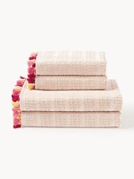 Velour Towel Set Tallulah with Decorative Fringes, in various set sizes - thumbnail 2