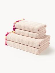 Velour Towel Set Tallulah with Decorative Fringes, in various set sizes
