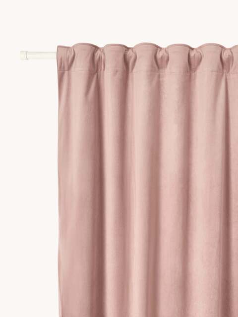 Velvet Dim-Out Multi-Band Curtains Rush, Set of 2, W 135 cm - image 1