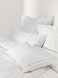 Washed Linen Duvet Cover Telma with Stripes