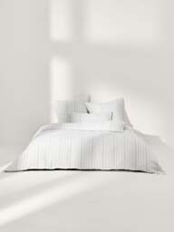 Washed Linen Duvet Cover Telma with Stripes - thumbnail 7