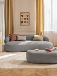 Hand-Woven Cushion Cover Terre with Decorative Seam - thumbnail 7