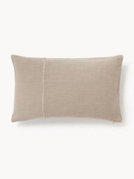 Hand-Woven Cushion Cover Terre with Decorative Seam - thumbnail 1