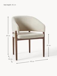 Upholstered Ash Wood Dining Chair Nemo with Armrests - thumbnail 9