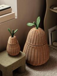 Kids Handmade Rattan Storage Basket Pear - thumbnail 2