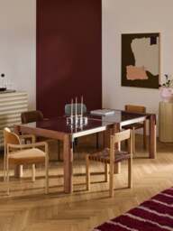 Oak Wood Dining Table Rory with Glass Tabletop, in various sizes - thumbnail 6