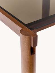 Oak Wood Dining Table Rory with Glass Tabletop, in various sizes - thumbnail 5