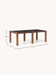 Oak Wood Dining Table Rory with Glass Tabletop, in various sizes - thumbnail 8