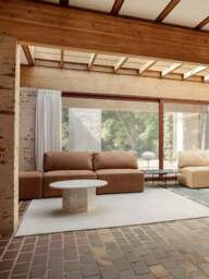 Round Travertine Coffee Table Epic - thumbnail 4