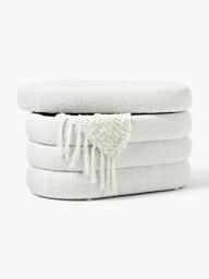 Small Bouclé Upholstered Bench Alto with Storage Space - thumbnail 3