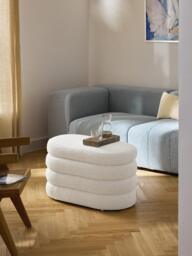 Small Bouclé Upholstered Bench Alto with Storage Space - thumbnail 2