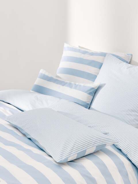 Striped Reversible Cotton Duvet Cover Lorena - image 1
