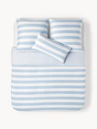 Striped Reversible Cotton Duvet Cover Lorena - thumbnail 2