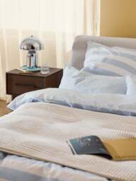 Striped Reversible Cotton Duvet Cover Lorena - thumbnail 9