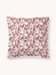 Leaf Print Pillowcase Pola in Linen-Cotton Blend with Flange - thumbnail 3