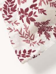 Leaf Print Pillowcase Pola in Linen-Cotton Blend with Flange - thumbnail 6