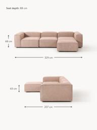 Linen Blend Modular Sofa Lennon (4-seater) with ottoman (left/right) - thumbnail 6