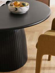 Round Dining Table Nelly with Groove Structure, in various sizes - thumbnail 6
