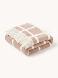 Checked Reversible Throw Edison with Fringed Hem - thumbnail 3