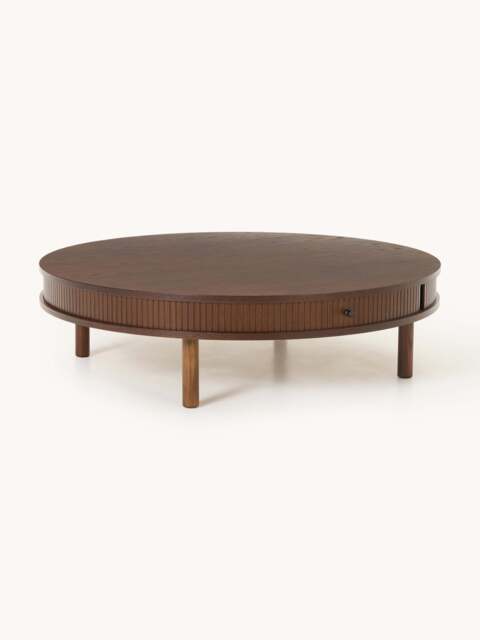 Coffee Table Calary with Fluted Front, Ø 110 cm - image 1