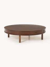 Coffee Table Calary with Fluted Front, Ø 110 cm