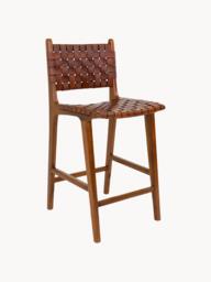 Teak Wood Counter Chair Perugia with Braided Seat Surface - thumbnail 1
