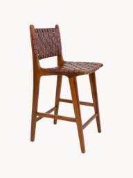 Teak Wood Counter Chair Perugia with Braided Seat Surface - thumbnail 3