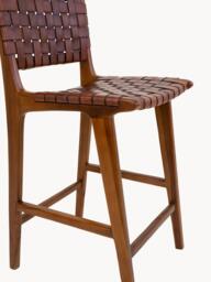 Teak Wood Counter Chair Perugia with Braided Seat Surface - thumbnail 4