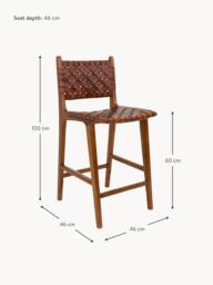 Teak Wood Counter Chair Perugia with Braided Seat Surface - thumbnail 6