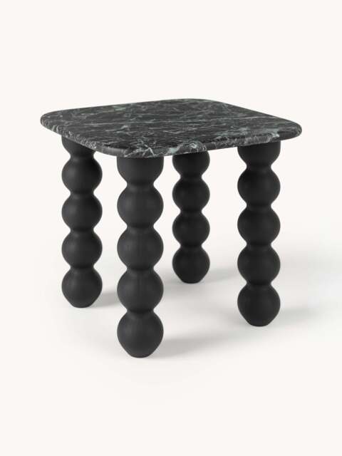 Marble Side Table Lyndi with Oak Legs - image 1